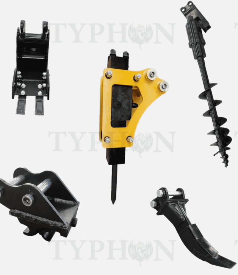 5-in-1 0.8-2 Ton Excavator Attachments Quick Coupler Bucket Ripper Auger Hammer