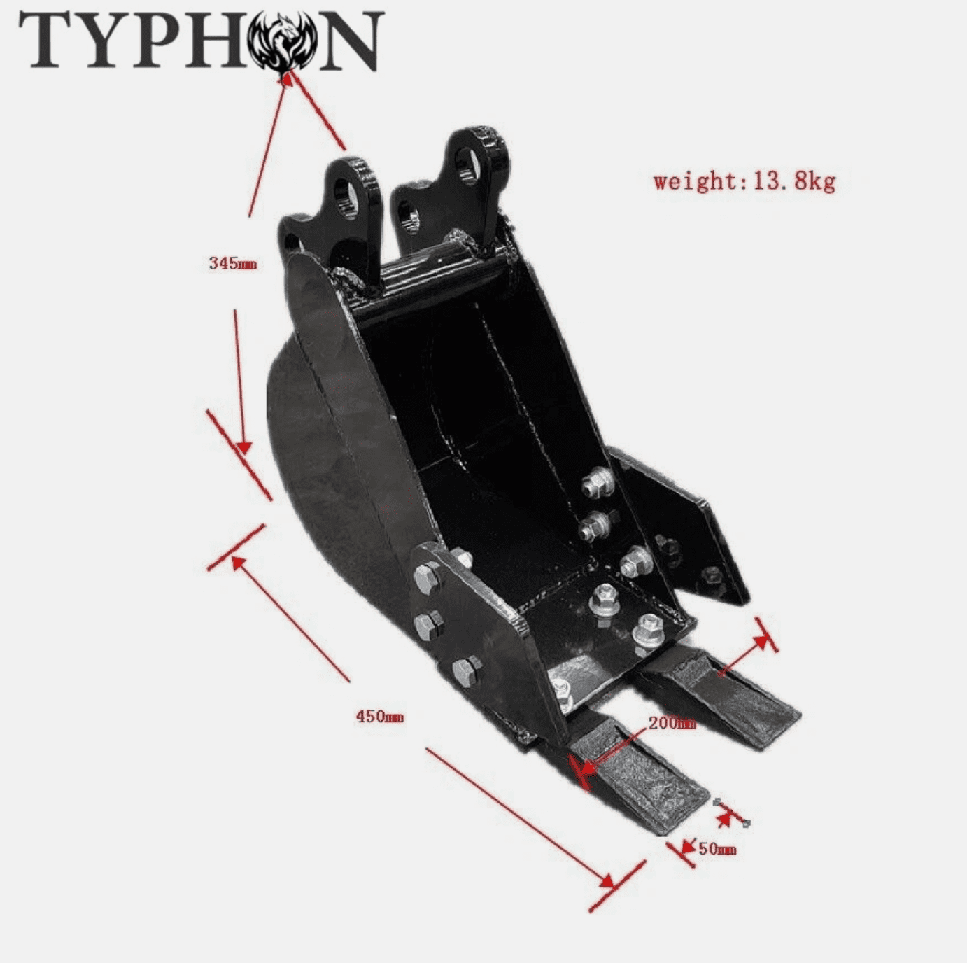 5-in-1 0.8-2 Ton Excavator Attachments Quick Coupler Bucket Ripper Auger Hammer - Image 8