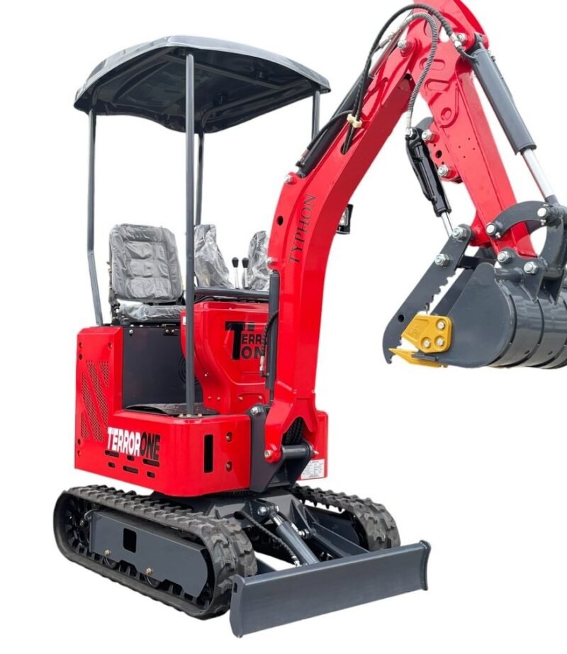 TYPHON TERROR ONE STORM 1 Ton Mini Excavator Trench Digger with hydraulic oil cooler Canopy & Wide Bucket