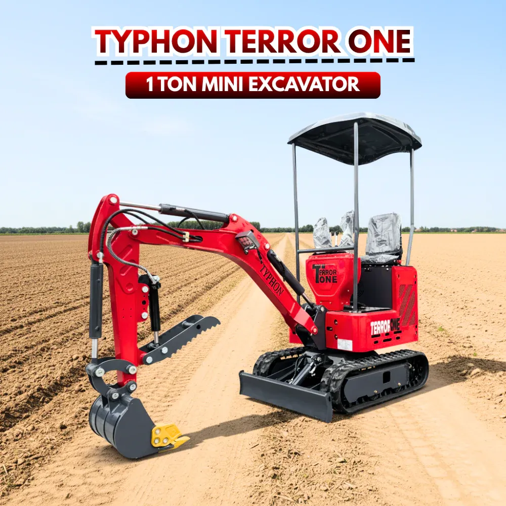 TYPHON TERROR ONE STORM 1 Ton Mini Excavator Trench Digger with Hydraulic Oil Cooler Canopy & Wide Bucket Ideal for Garden, Farm, Park & Road Work Digging, Drilling, Bull-Dozing - Image 3