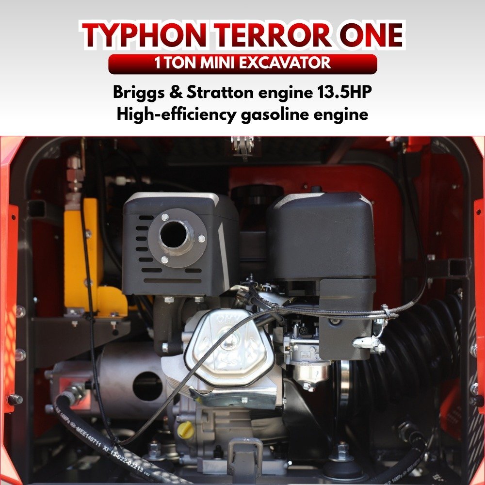 TYPHON TERROR ONE STORM 1 Ton Mini Excavator Trench Digger with Hydraulic Oil Cooler Canopy & Wide Bucket Ideal for Garden, Farm, Park & Road Work Digging, Drilling, Bull-Dozing - Image 14