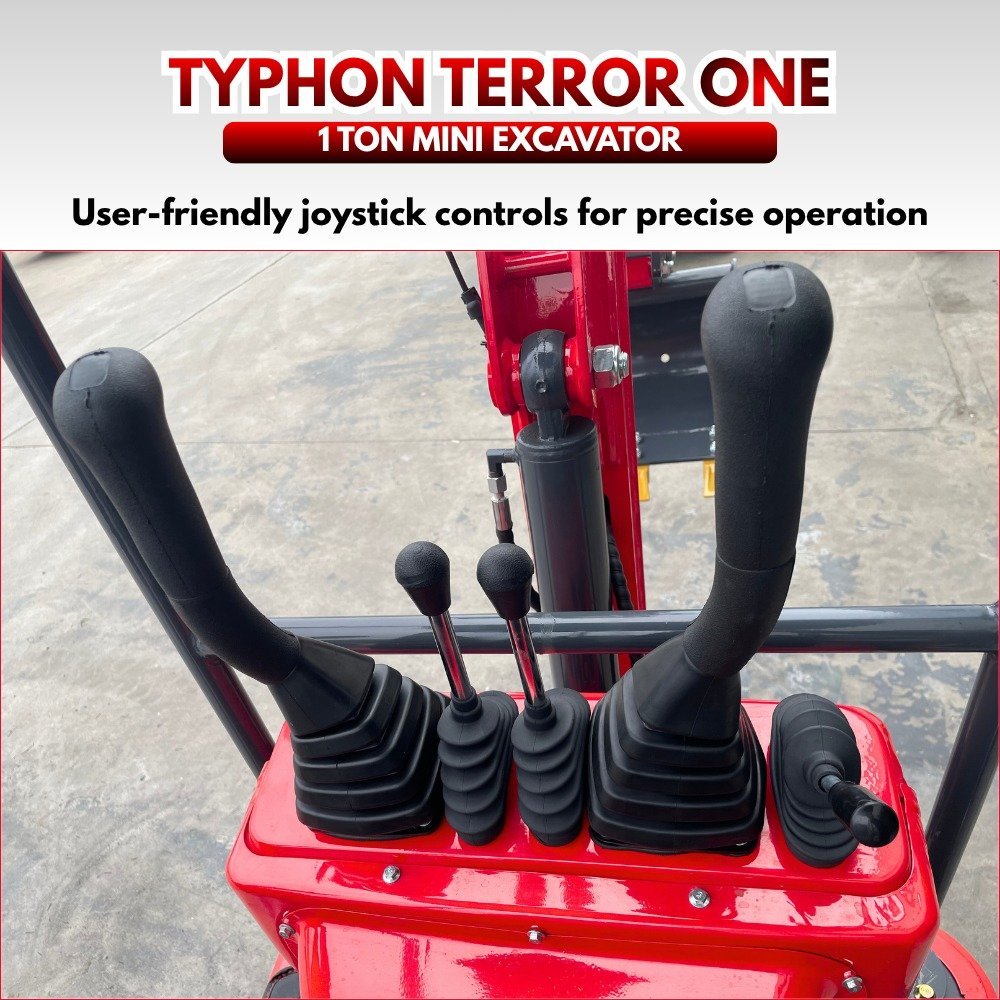 TYPHON TERROR ONE STORM 1 Ton Mini Excavator Trench Digger with Hydraulic Oil Cooler Canopy & Wide Bucket Ideal for Garden, Farm, Park & Road Work Digging, Drilling, Bull-Dozing - Image 15