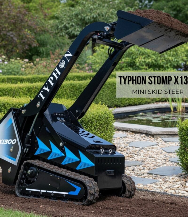 Brand New TYPHON STOMP X1300 25HP Kubota Diesel Mini Skid Steer Loader