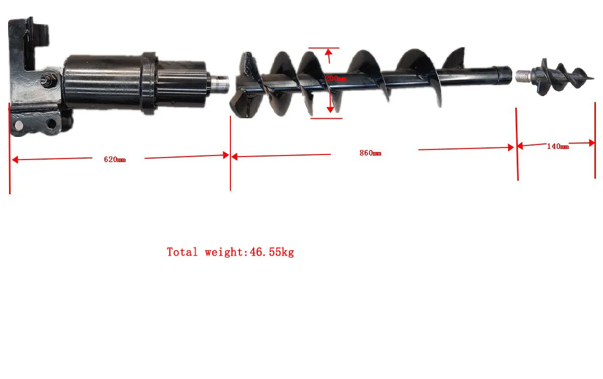 TYPHON Attachments Auger Drill Attachment for Mini Excavators Machinery USA - Image 3