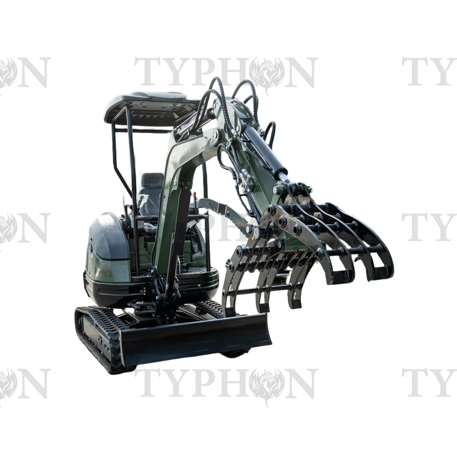 Compact Grapple Attachment For 2-3 ton Mini Excavator Wide Opening Wood Grab - Image 5