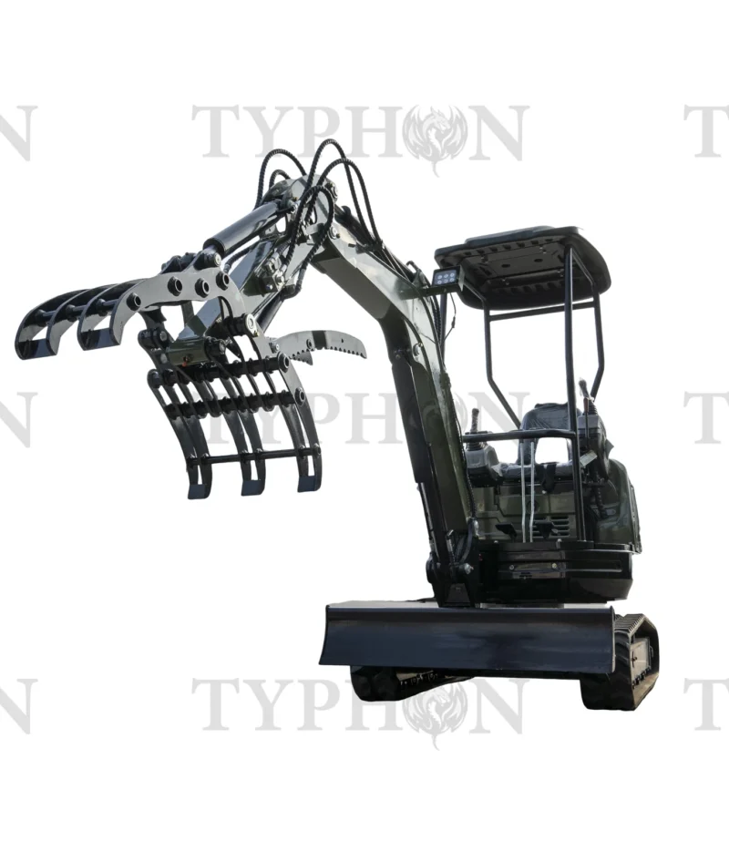 Compact Grapple Attachment For 2-3 ton Mini Excavator Wide Opening Wood Grab