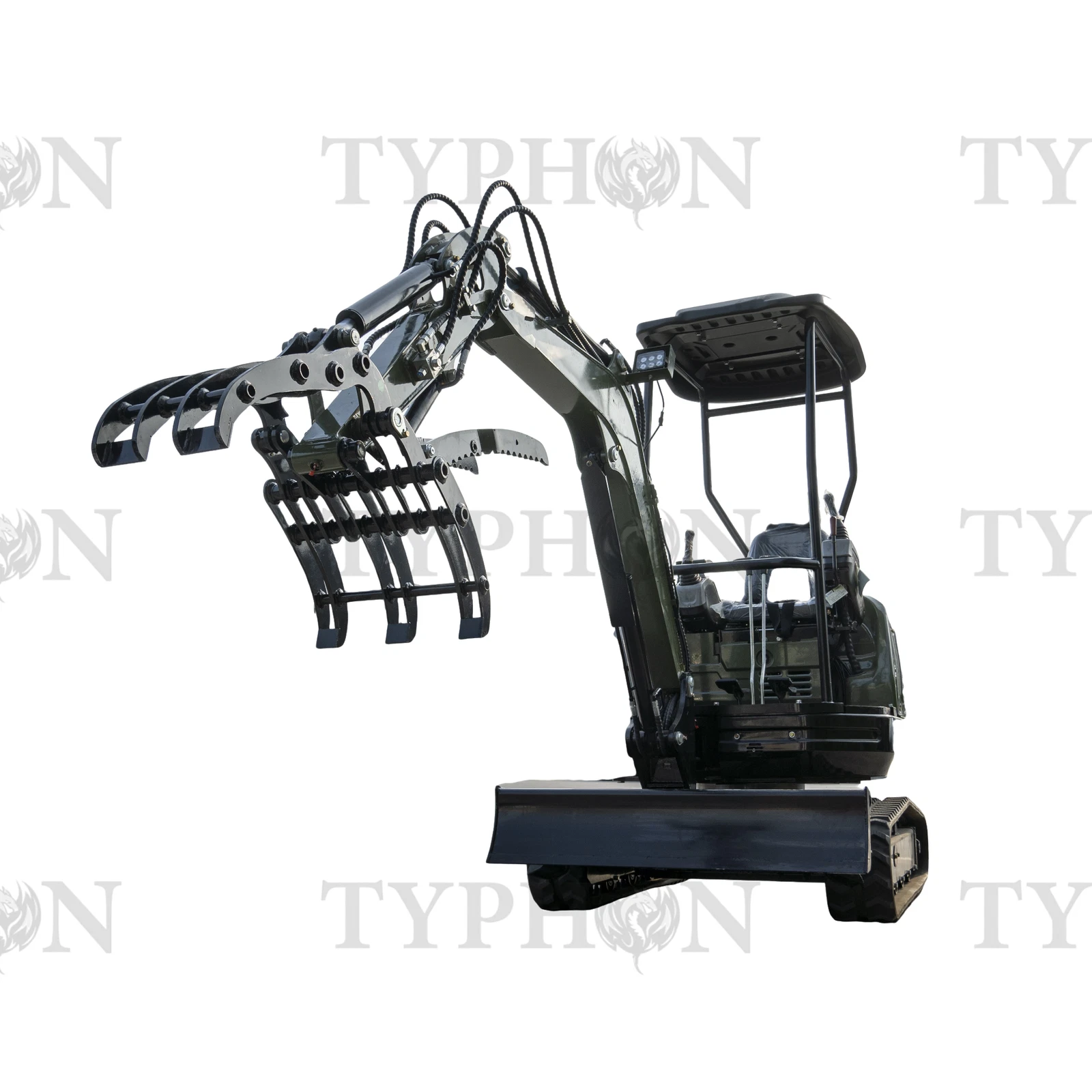 Compact Grapple Attachment For 2-3 ton Mini Excavator Wide Opening Wood Grab