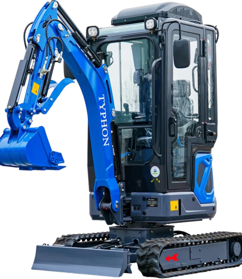 TYPHON TERROR XIX Prestige Cabin Mini Excavator w 4200lbs 20.4hp Kubota D902 Diesel Engine