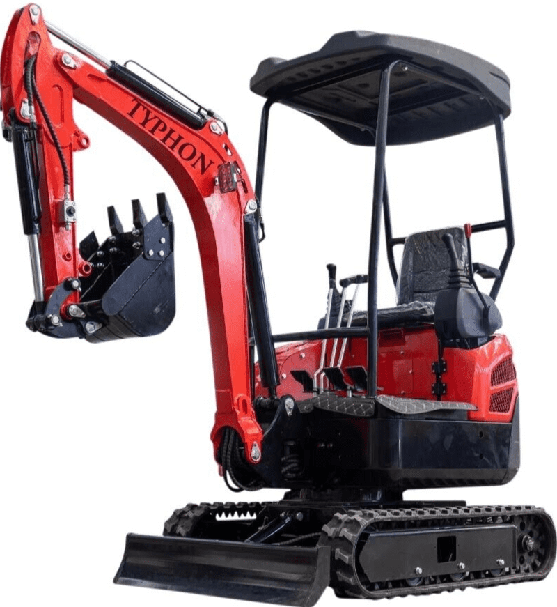 New 4,000 lb TYPHON Lux Mini Excavator Rubber Track with Kubota Diesel Engine USA