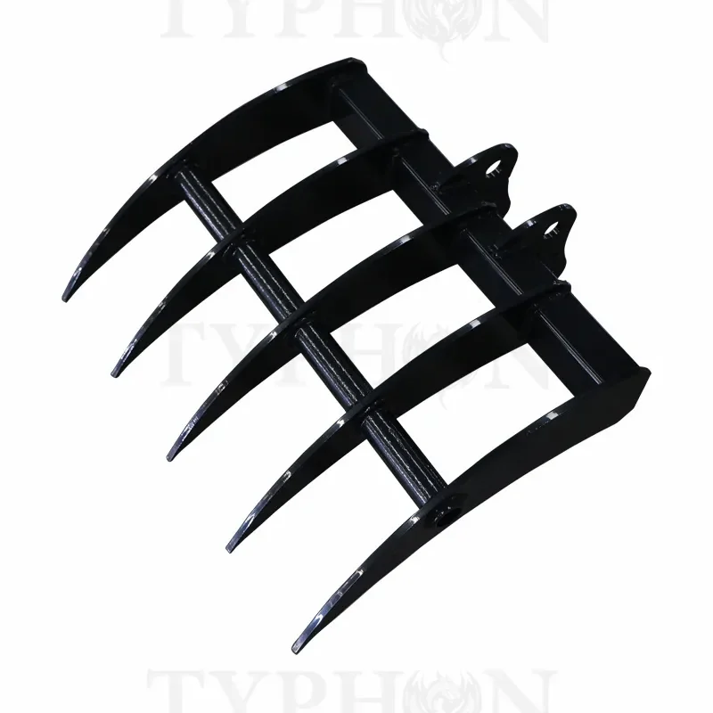 Mini Excavator Attachment Rake 22" Wide TYPHON Attachments For 2-3.5 ton Diggers For TERROR X2 PRO