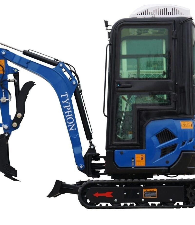 2025 4000 lb TYPHON TERROR XVII Cabin Mini Excavator Rubber Track with Kubota D902 Diesel Engine USA