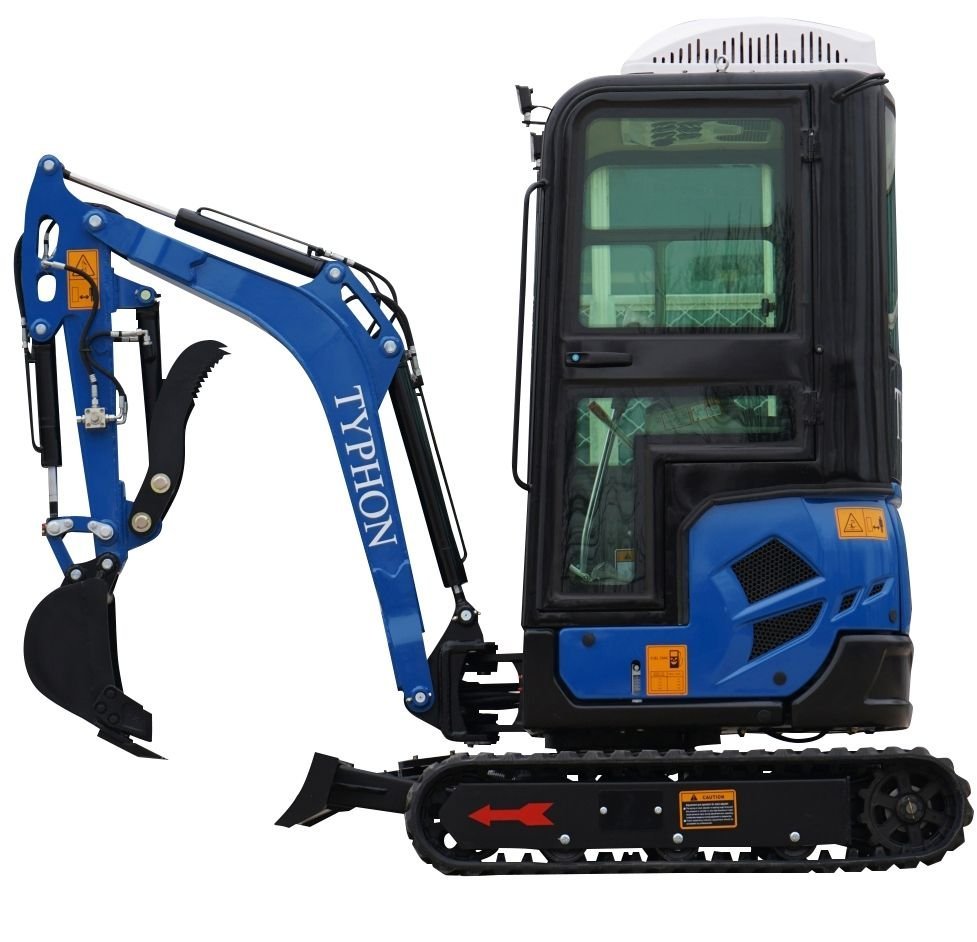2025 4000 lb TYPHON TERROR XVII Cabin Mini Excavator Rubber Track with Kubota D902 Diesel Engine USA