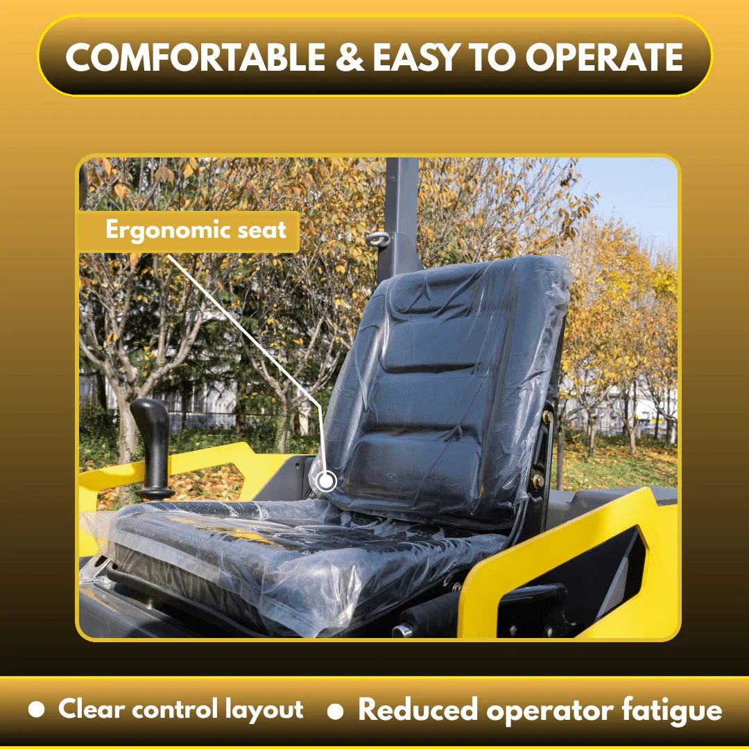 TYPHON FURY 15 Mini Road Roller 1.5Ton 13.5 hp B&S Gas Engine Hydraulic Steering - Image 14