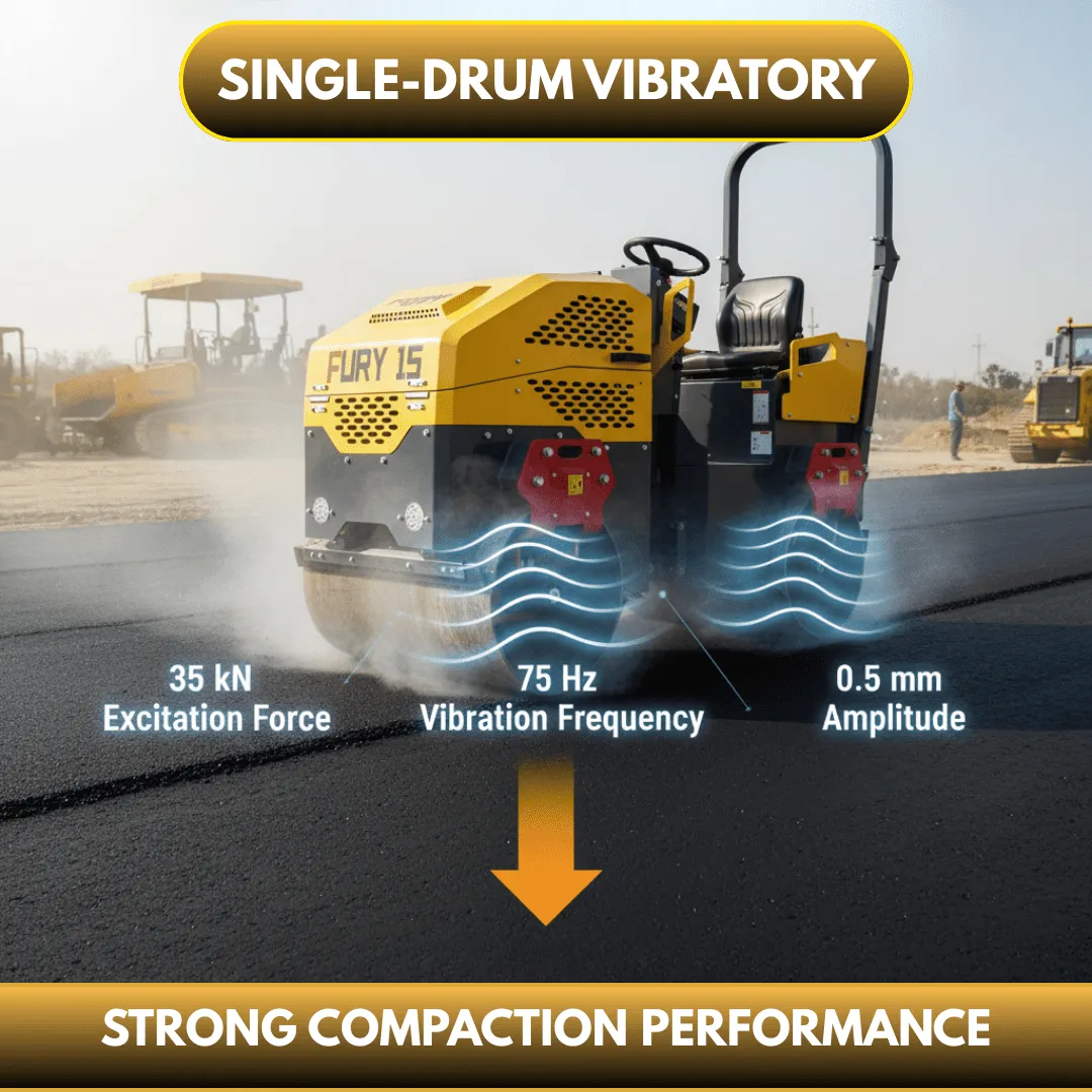 TYPHON FURY 15 Mini Road Roller 1.5Ton 13.5 hp B&S Gas Engine Hydraulic Steering - Image 16