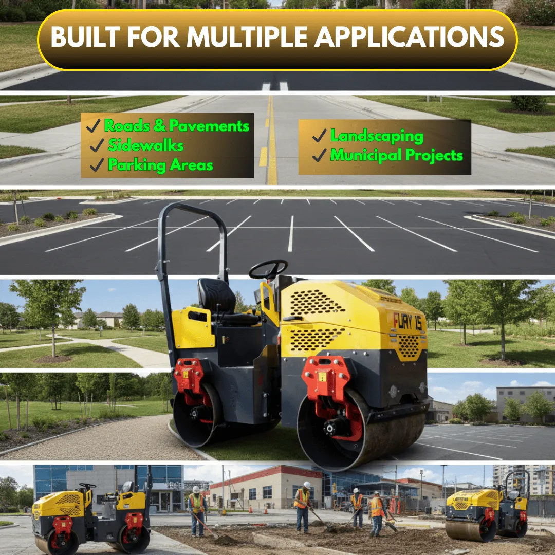 TYPHON FURY 15 Mini Road Roller 1.5Ton 13.5 hp B&S Gas Engine Hydraulic Steering - Image 10