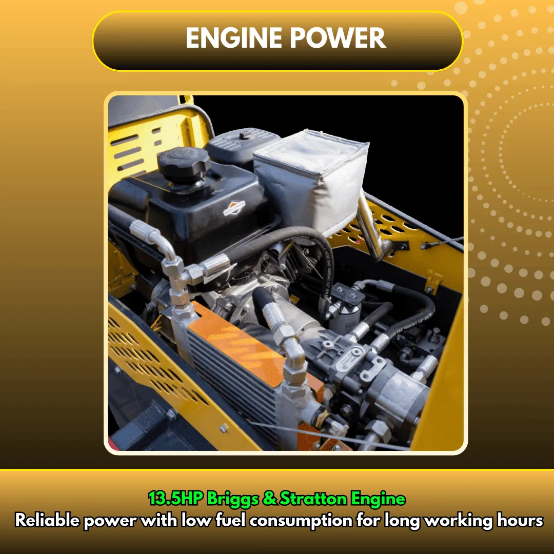 TYPHON FURY 15 Mini Road Roller 1.5Ton 13.5 hp B&S Gas Engine Hydraulic Steering - Image 8