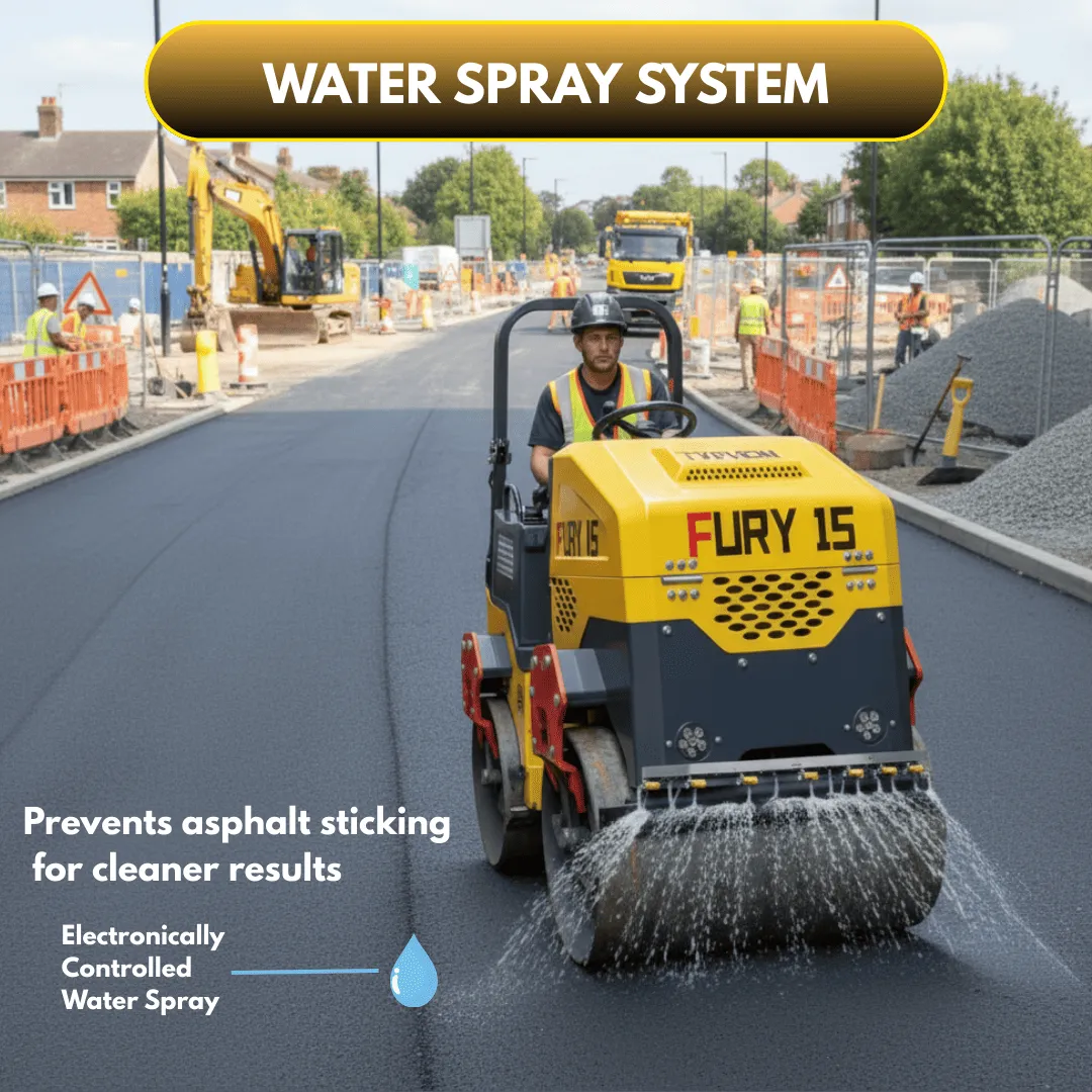 TYPHON FURY 15 Mini Road Roller 1.5Ton 13.5 hp B&S Gas Engine Hydraulic Steering - Image 18