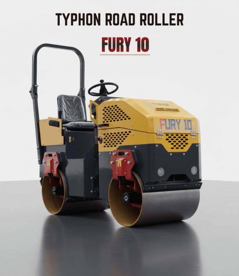 TYPHON Fury 10 Mini Road Roller 1Ton Hydraulic oil B&S 13.5hp gas USA air-cooled