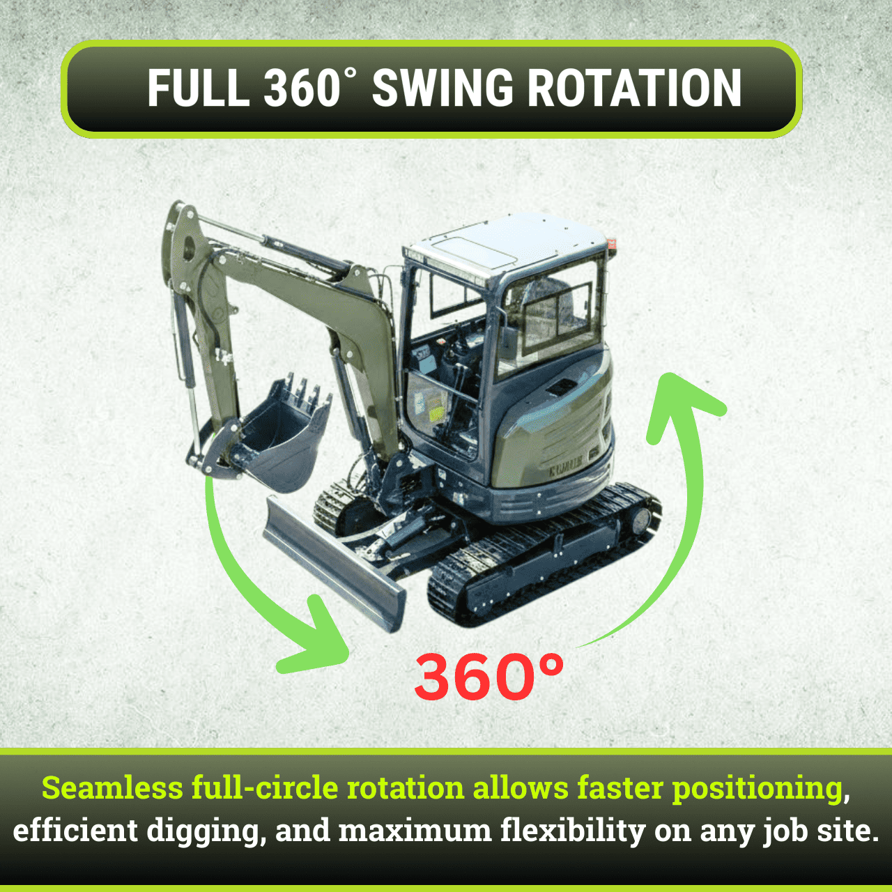 TYPHON KUVUO 4.0 four ton cabin mini excavator w Kubota D1703 Diesel engine Metal Tracks, Boom Swing, AC Heater, Hydraulic Control - Image 12