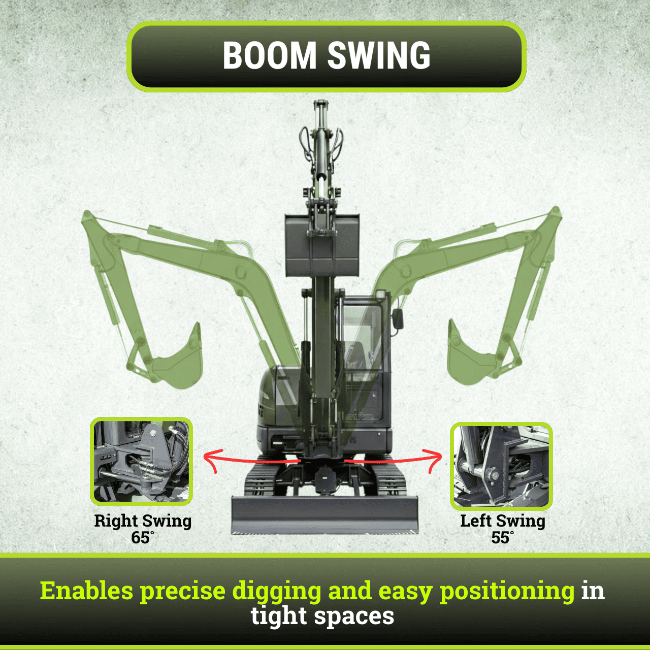 TYPHON KUVUO 4.0 four ton cabin mini excavator w Kubota D1703 Diesel engine Metal Tracks, Boom Swing, AC Heater, Hydraulic Control - Image 13