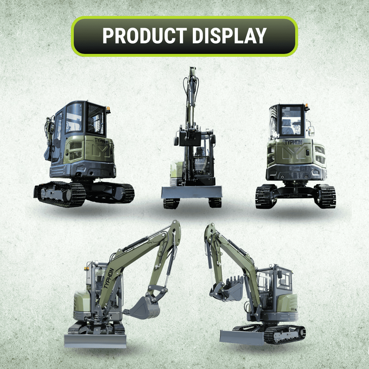 TYPHON KUVUO 4.0 four ton cabin mini excavator w Kubota D1703 Diesel engine Metal Tracks, Boom Swing, AC Heater, Hydraulic Control - Image 4