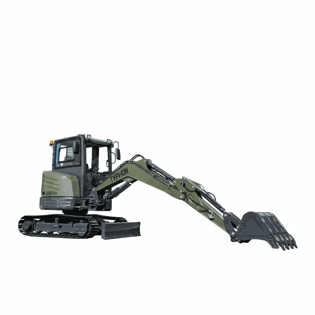 TYPHON KUVUO 4.0 four ton cabin mini excavator w Kubota D1703 Diesel engine Metal Tracks, Boom Swing, AC Heater, Hydraulic Control - Image 9