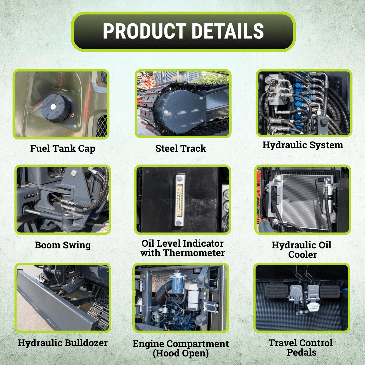 TYPHON KUVUO 4.0 four ton cabin mini excavator w Kubota D1703 Diesel engine Metal Tracks, Boom Swing, AC Heater, Hydraulic Control - Image 17