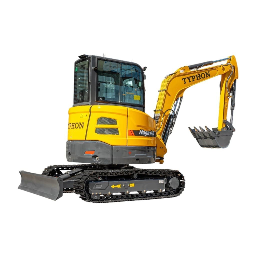 TYPHON NAGA 4.0 Mini Excavator w 4 Ton 24.4hp Yanmar Diesel Engine Metal Track ISO SAE control switch, AC Heater Cabin, 2 Travel Speed - Image 25