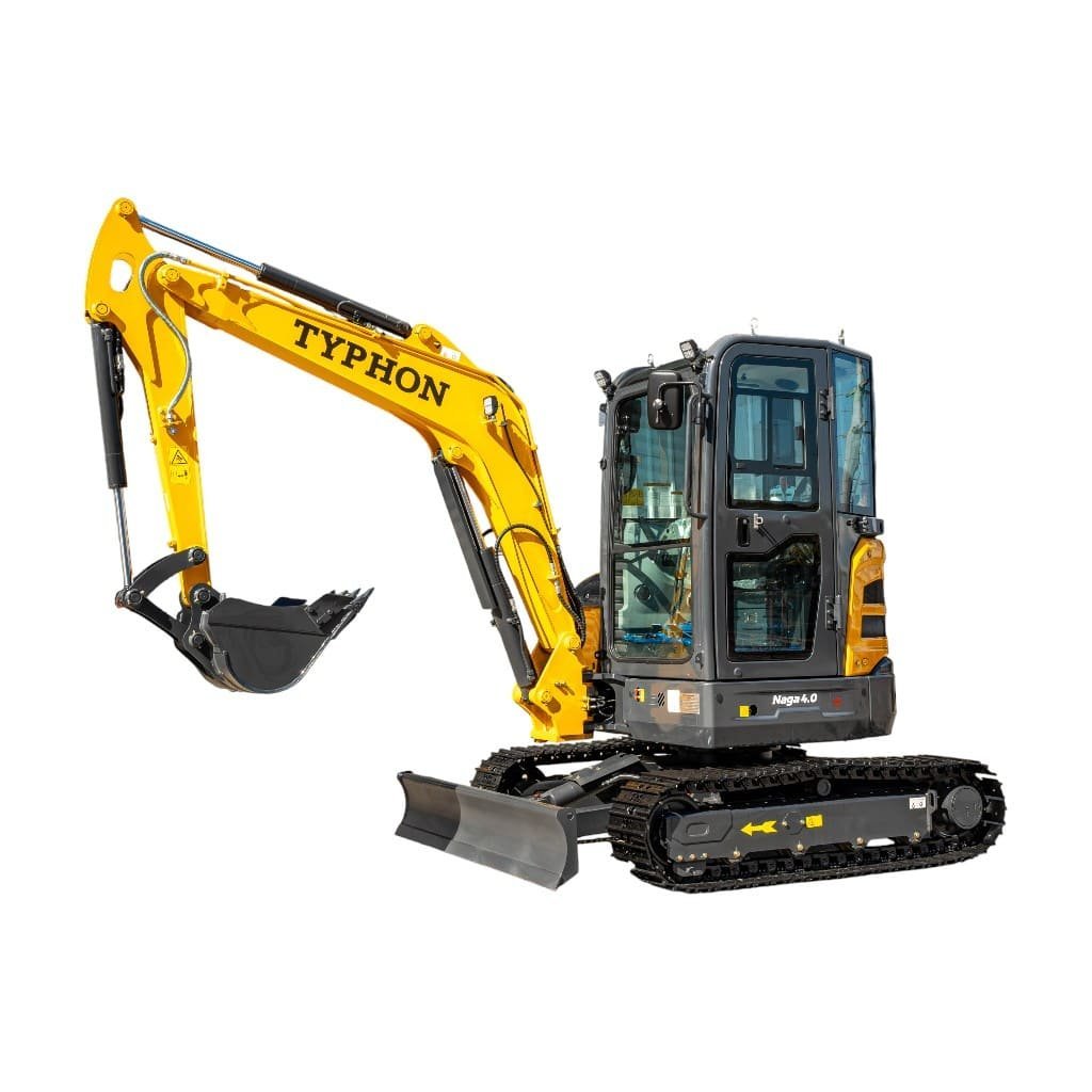 TYPHON NAGA 4.0 Mini Excavator w 4 Ton 24.4hp Yanmar Diesel Engine Metal Track ISO SAE control switch, AC Heater Cabin, 2 Travel Speed - Image 29
