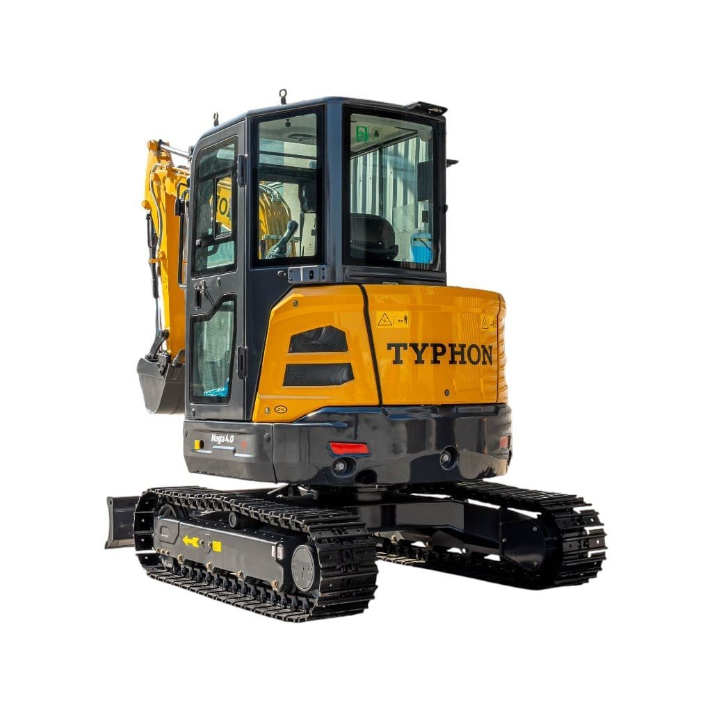 TYPHON NAGA 4.0 Mini Excavator w 4 Ton 24.4hp Yanmar Diesel Engine Metal Track ISO SAE control switch, AC Heater Cabin, 2 Travel Speed - Image 30