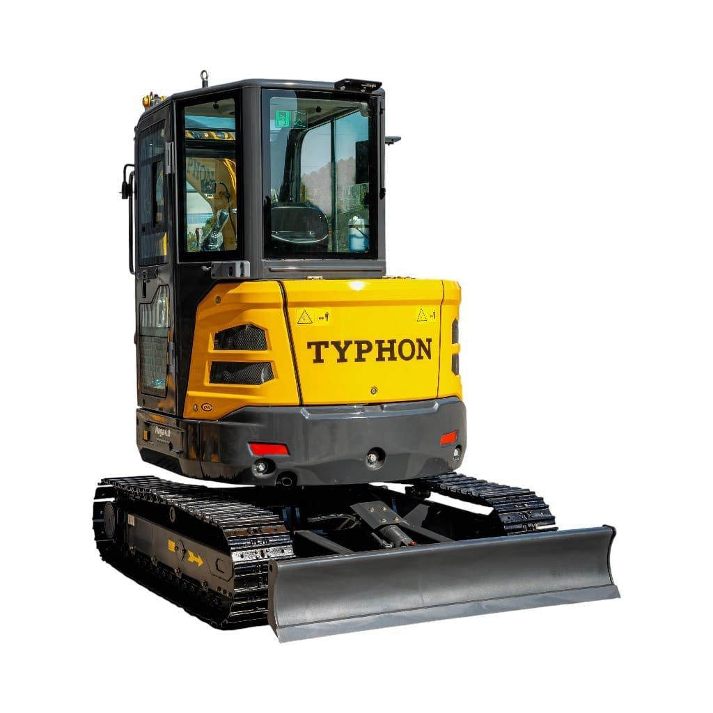 TYPHON NAGA 4.0 Mini Excavator w 4 Ton 24.4hp Yanmar Diesel Engine Metal Track ISO SAE control switch, AC Heater Cabin, 2 Travel Speed - Image 15