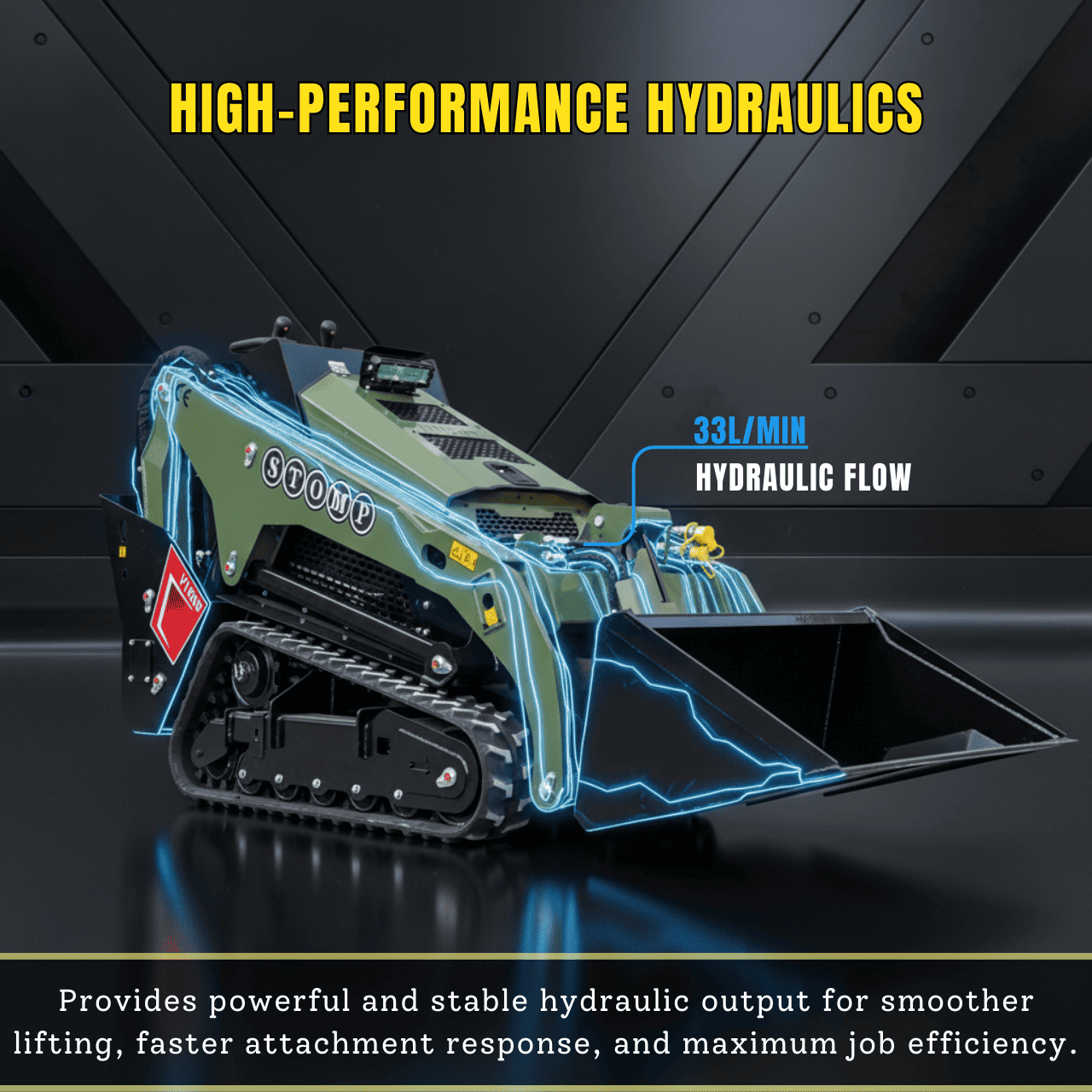 TYPHON Stomp V1000 24HP Kubota D1105 Water Cooled Diesel Skid Steer Pilot Control