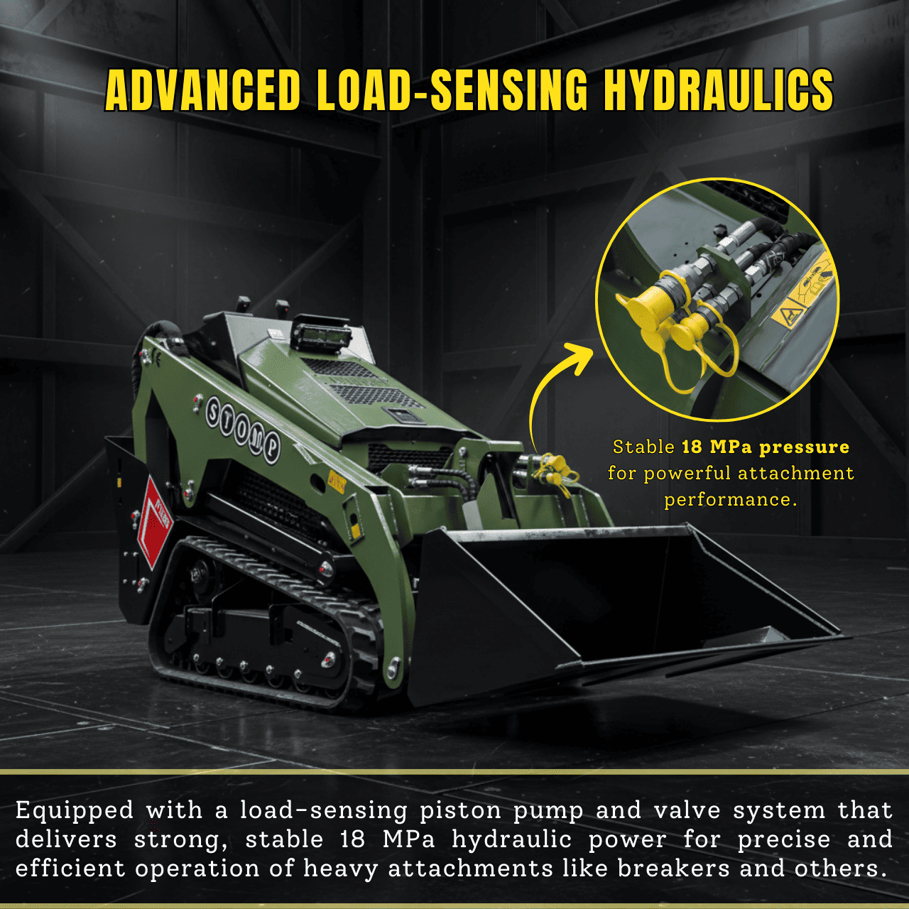 TYPHON Stomp V1000 24HP Kubota D1105 Water Cooled Diesel Skid Steer Pilot Control - Image 5