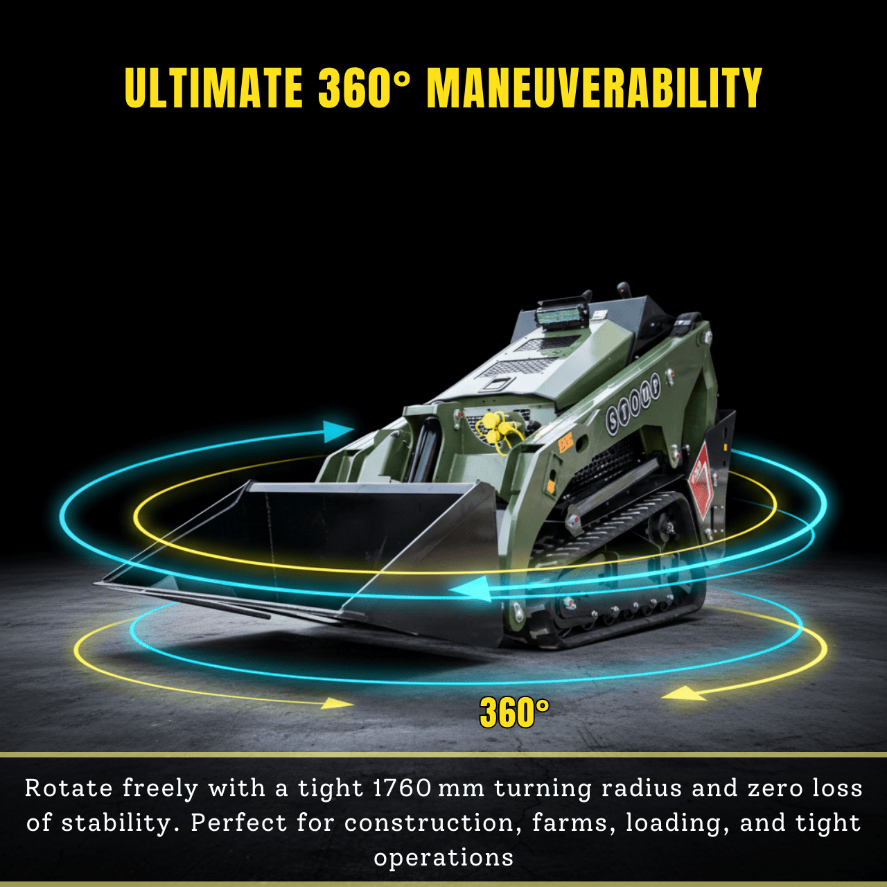 TYPHON Stomp V1000 24HP Kubota D1105 Water Cooled Diesel Skid Steer Pilot Control - Image 7