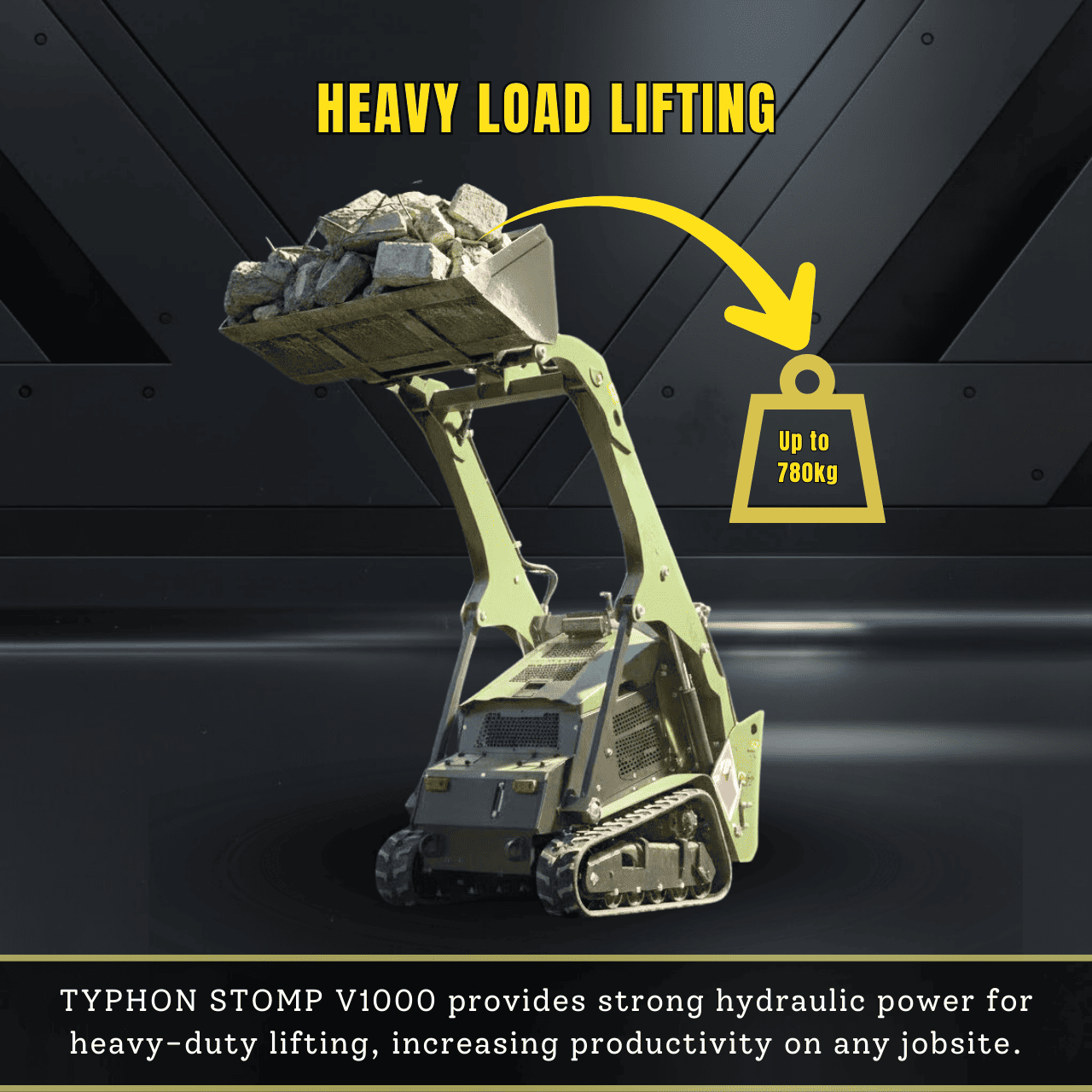 TYPHON Stomp V1000 24HP Kubota D1105 Water Cooled Diesel Skid Steer Pilot Control - Image 8