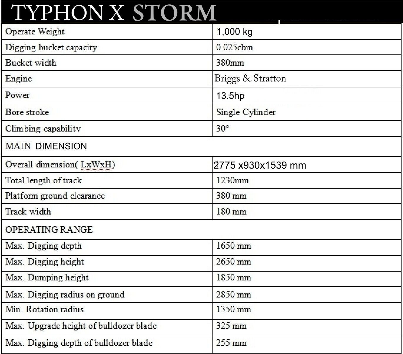 TYPHON TERROR X STORM Mini Excavator – 1 Ton Trench Digger with Canopy, Hydraulic Thumb Clip, Bucket USA - Image 6