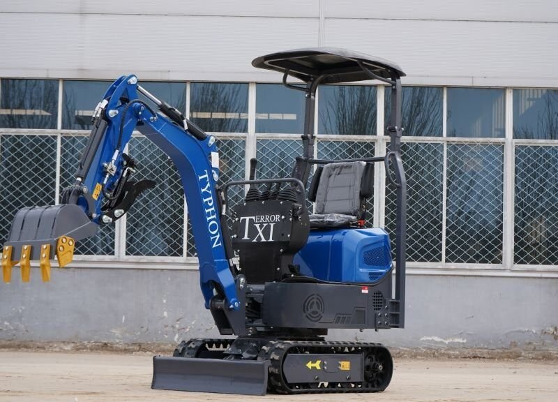 TYPHON TERROR XI STORM Mini Excavator – 1.1 Ton Trench Digger with Boom Swing, Hydraulic Thumb Clip, Bucket USA