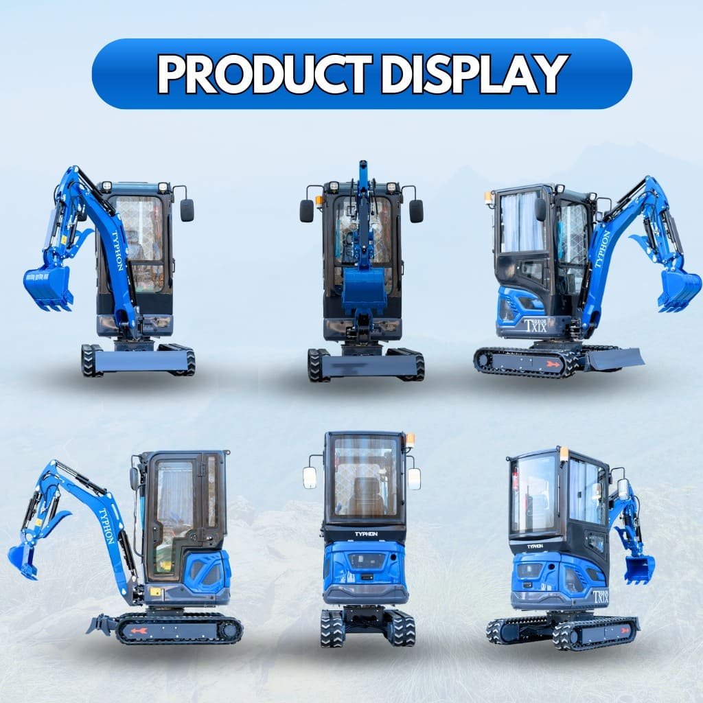 TYPHON TERROR XIX Prestige Cabin Mini Excavator 4200lbs 20.4 HP Kubota D902 with Boom Swing, Retractable Tracks - Image 12