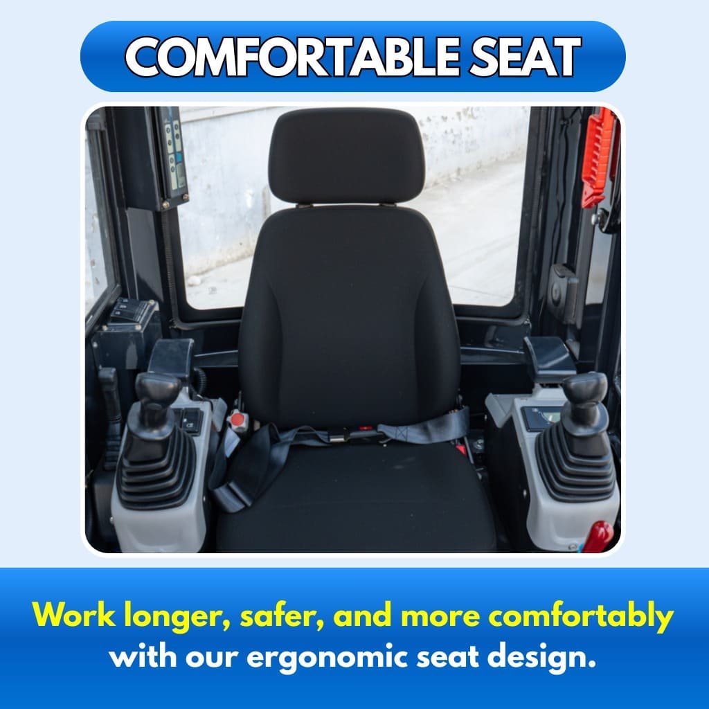 TYPHON TERROR XIX Prestige Cabin Mini Excavator 4200lbs 20.4 HP Kubota D902 with Boom Swing, Retractable Tracks - Image 13