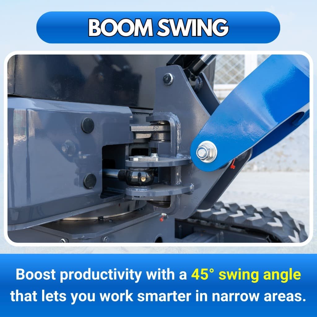 TYPHON TERROR XIX Prestige Cabin Mini Excavator 4200lbs 20.4 HP Kubota D902 with Boom Swing, Retractable Tracks - Image 7