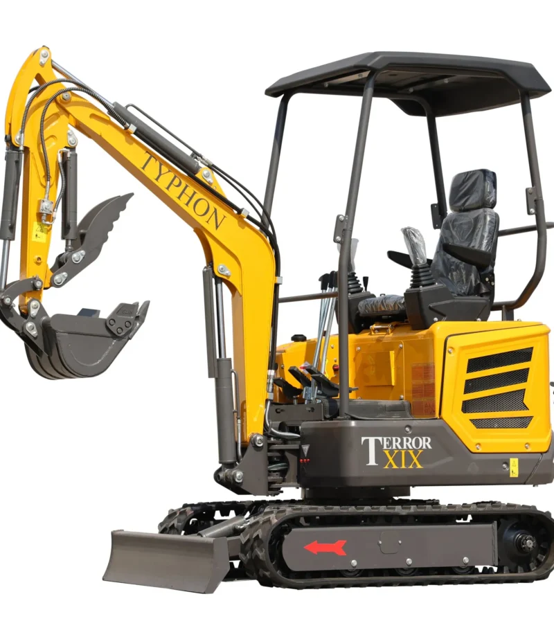 TYPHON TERROR XIX STORM Mini Excavator – 1.8 Ton Trench Digger with Boom Swing, Canopy