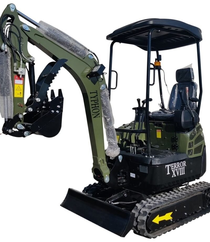 2025 4000 lb Typhon Terror XVIII Mini Excavator Rubber Track with Kubota Diesel Engine