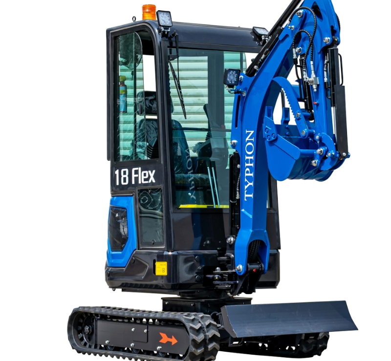 TYPHON 18 FLEX PRO 1.8 Ton Mini Excavator USA with 12 attachments
