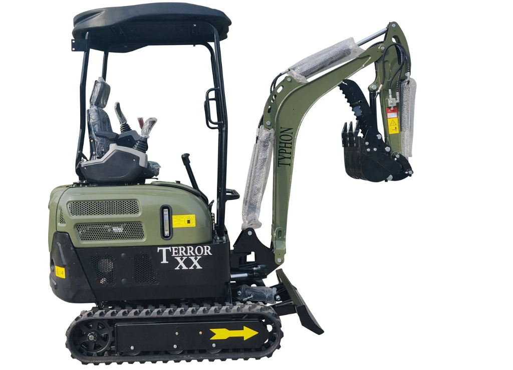 2025 4,000 lb Green TYPHON TERROR XX Mini Excavator Rubber Track with Kubota D902 Diesel Engine USA - Image 5