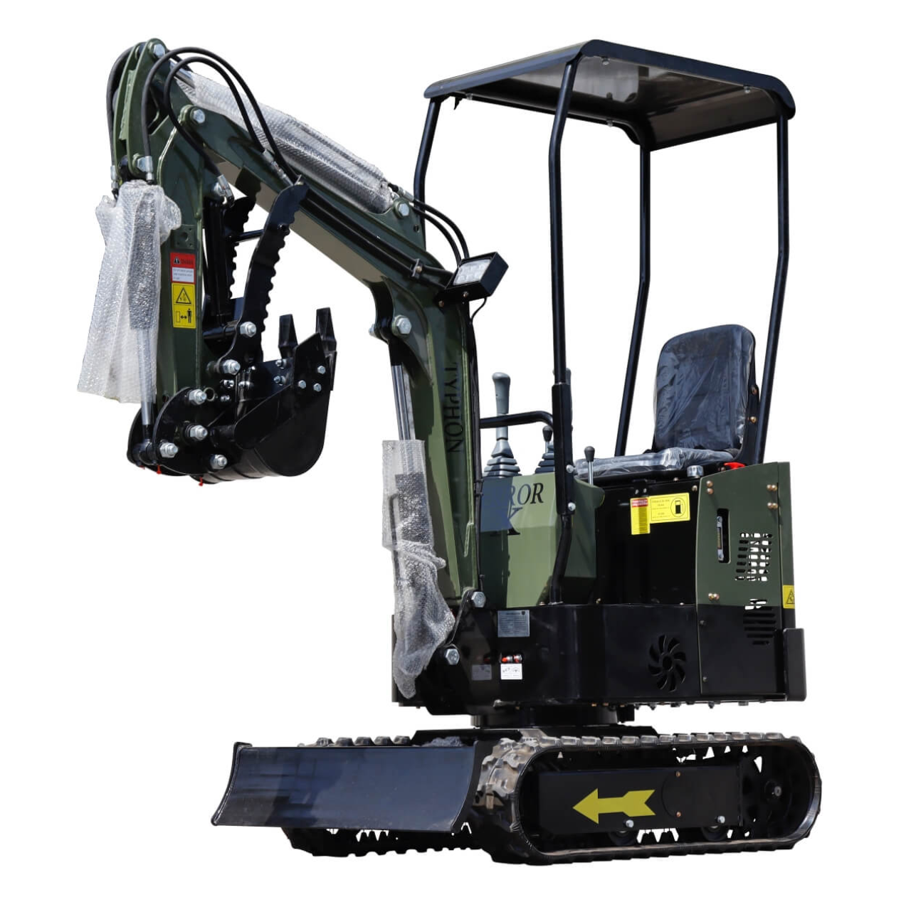 TYPHON TERROR X STORM Mini Excavator 1 Ton Trench Digger with Canopy, Hydraulic Thumb Clip, Bucket - Image 6