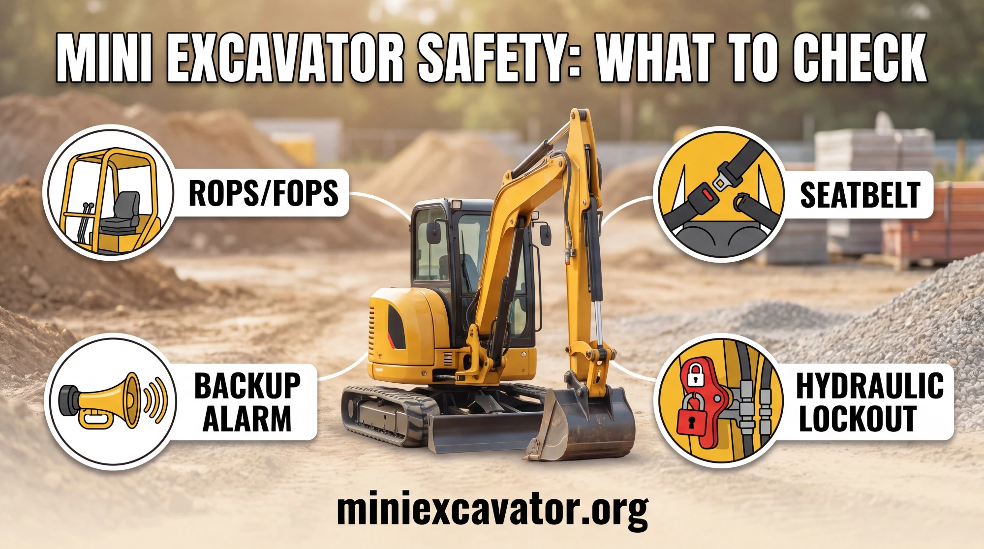 Mini excavator safety features every buyer should check