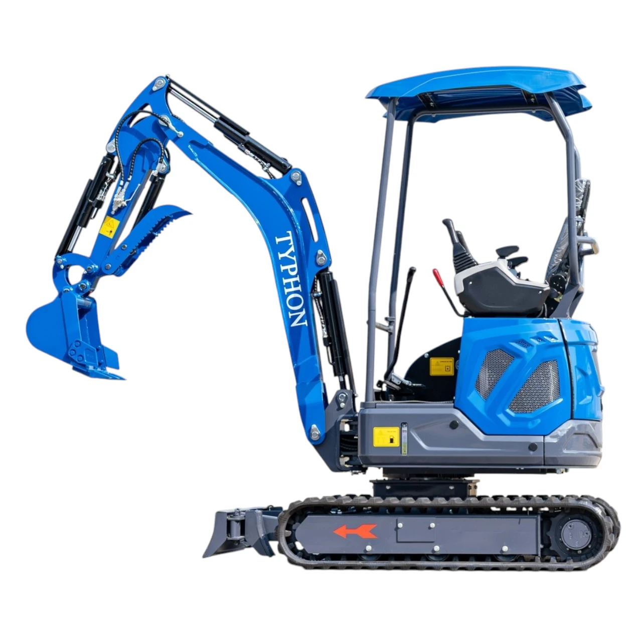 TYPHON TERROR XIX STORM Mini Excavator – 4000lbs Trench Digger with Boom Swing, Canopy, Retractable Tracks - Image 4