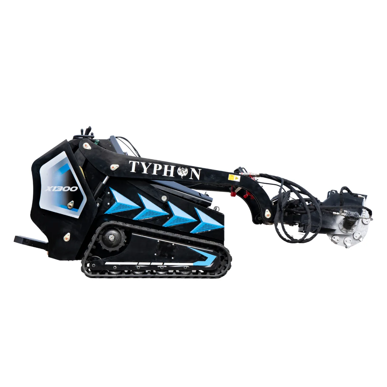 Hydraulic Swing Stump Grinder Attachment for TYPHON STOMP X1300 & STOMP 509 Mini Skid Steers - Image 4