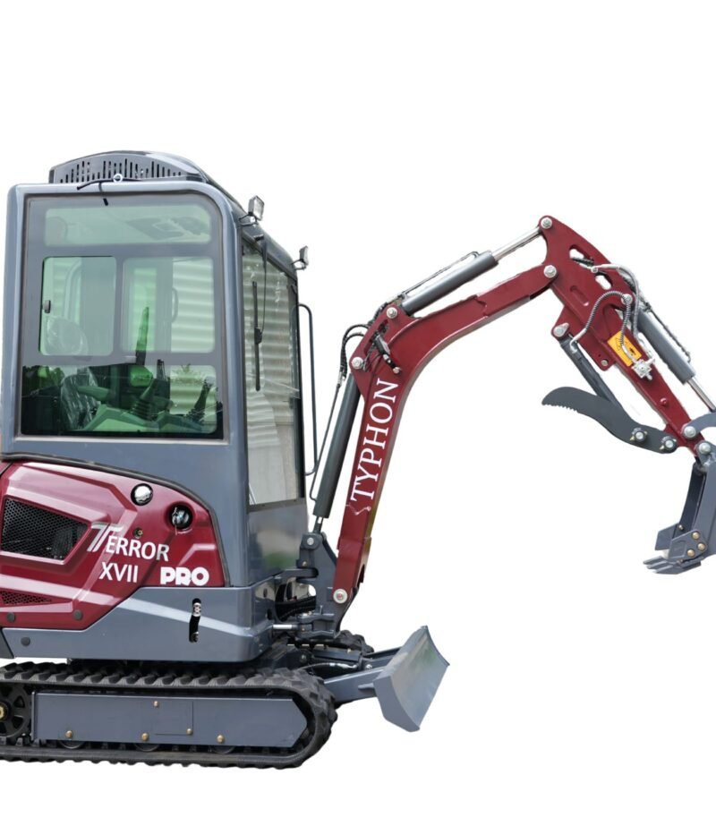 TYPHON TERROR XVII PRO Prestige Edition 4000 lb Enclosed Mini Excavator with Kubota Power & Advanced Hydraulics