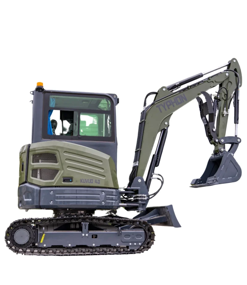 TYPHON KUVUO 4.0 four ton cabin mini excavator w Kubota D1703 Diesel engine Metal Tracks, Boom Swing, AC Heater, Hydraulic Control